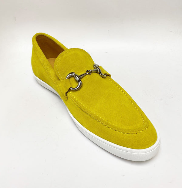 C&E Shoes Suede Horsebit Sneaker - Yellow