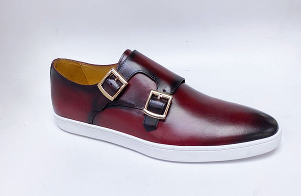 Maurice Calfskin Monkstrap Shoe - Burgundy
