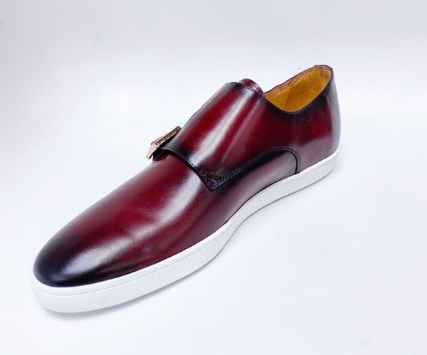Maurice Calfskin Monkstrap Shoe - Burgundy