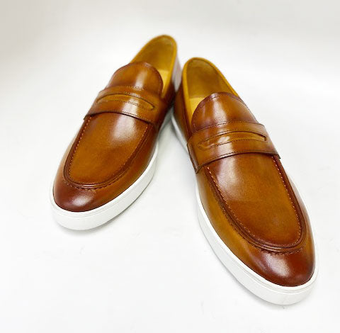 C&E Shoes Calfskin Slip-On Loafer - Cognac