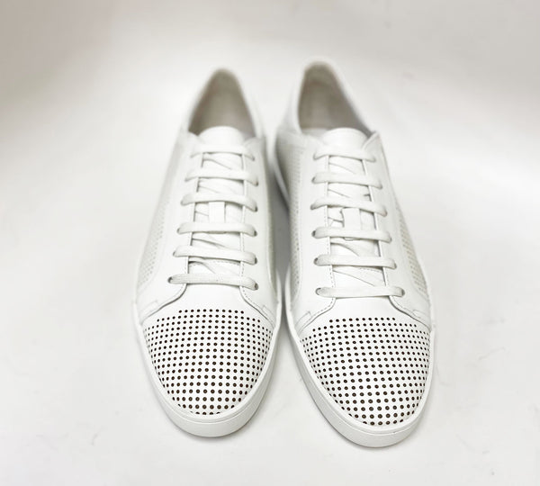 C&E Shoes Calfskin Sneaker - White