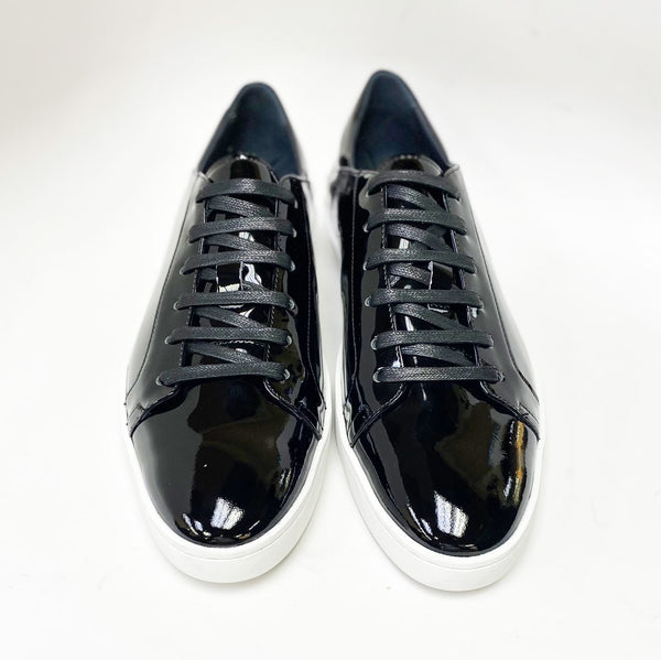 C&E Shoes Calfskin Lace-Up Sneaker - Black