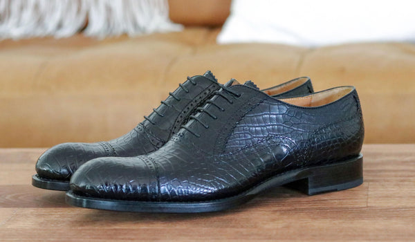 Ugo Vasare Alligator Oxford - Black