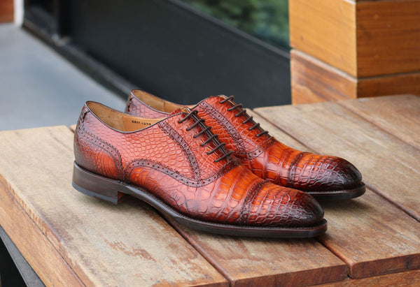 Ugo Vasare Alligator Oxford - Camel