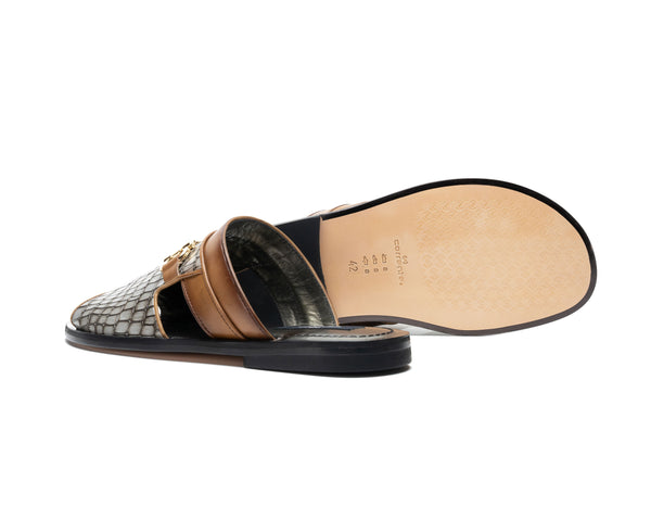 Corrente Calfskin Sandal - Silver