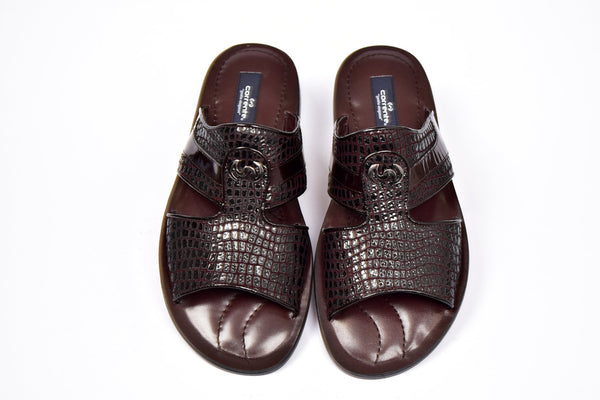 Corrente Calfskin Sandal - Burgundy