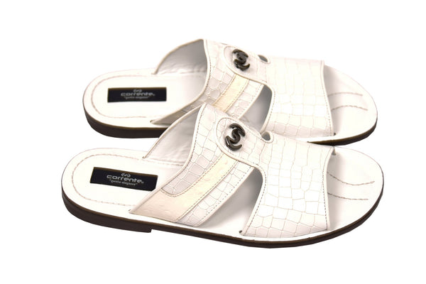 Corrente Calfskin Sandal - White