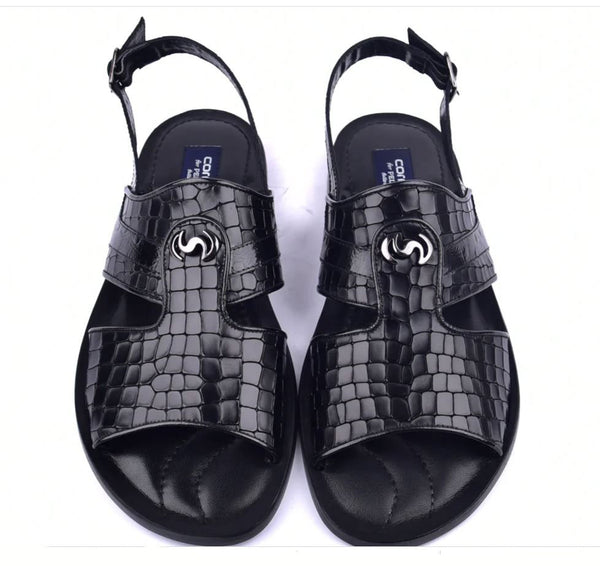 Corrente Calfskin Sandal - Black