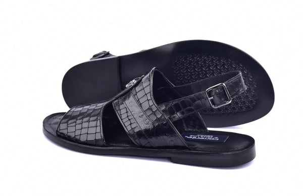 Corrente Calfskin Sandal - Black