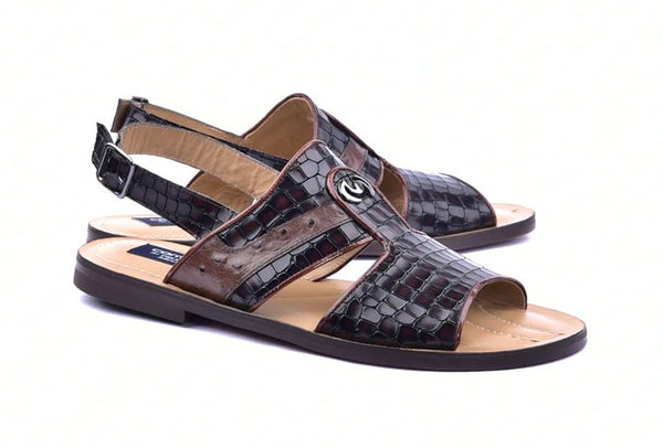 Corrente Calfskin Sandal - Brown