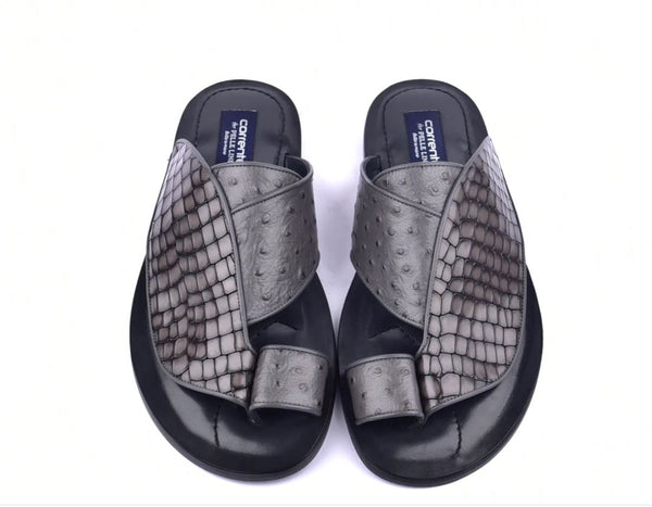 Corrente Printed Calfskin Sandal - Grey