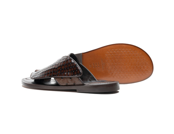 Corrente Printed Calfskin Sandal - Tobacco