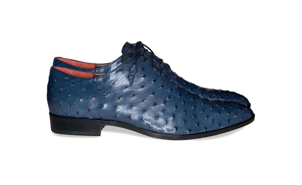 Pelle Exotics Ostrich Quill Oxford - Blue