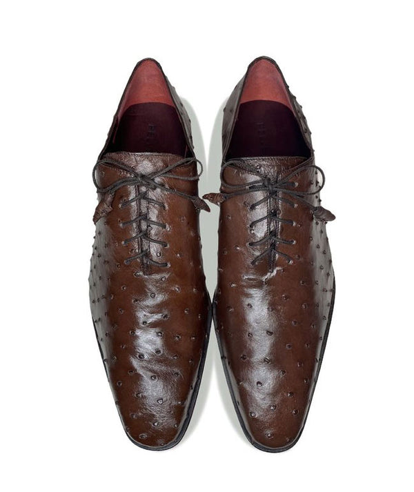 Pelle Exotics Ostrich Quill Oxford - Brown