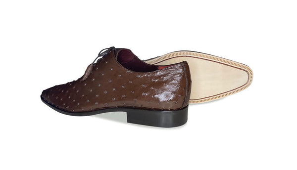 Pelle Exotics Ostrich Quill Oxford - Brown