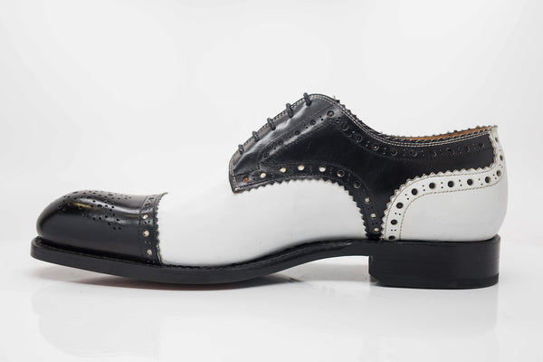 Ugo Vasare Blucher Oxford Calfskin - Black/White