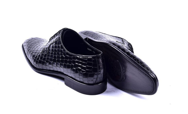 Corrente Crocodile Calfskin Oxford - Black