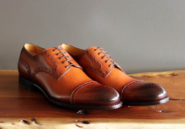 Ugo Vasare Burnished Calfskin Oxford - Caramel