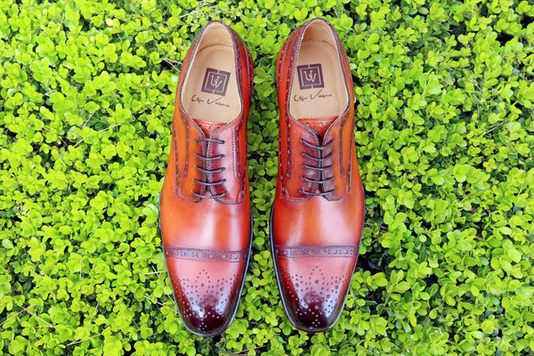 Ugo Vasare Burnished Calfskin Oxford - Caramel
