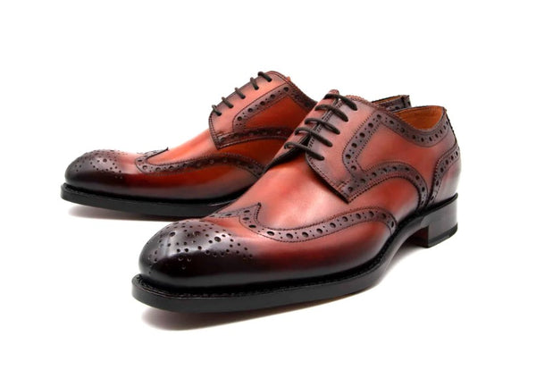 Ugo Vasare Calfskin Wingtip Oxford - Caramel