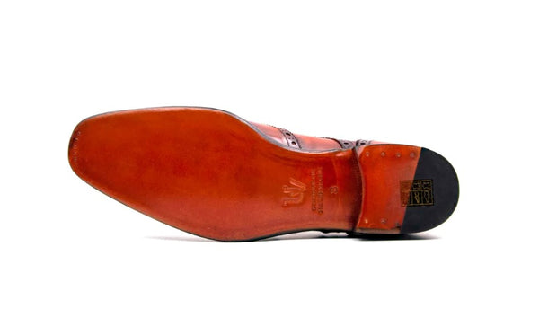 Ugo Vasare Calfskin Wingtip Oxford - Caramel