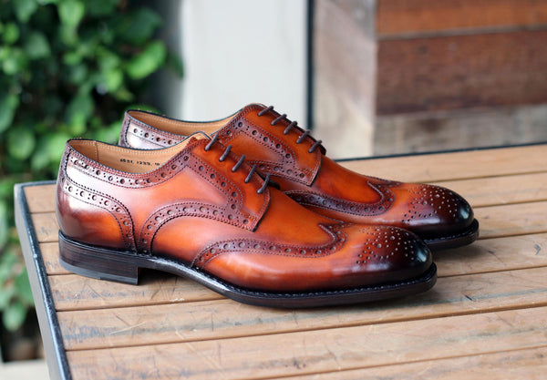 Ugo Vasare Calfskin Wingtip Oxford - Caramel