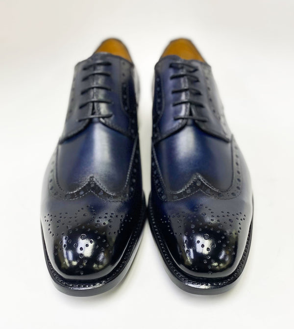 Ugo Vasare Calfskin Wingtip Oxford - Navy