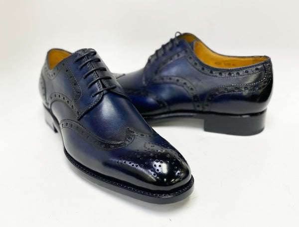 Ugo Vasare Calfskin Wingtip Oxford - Navy