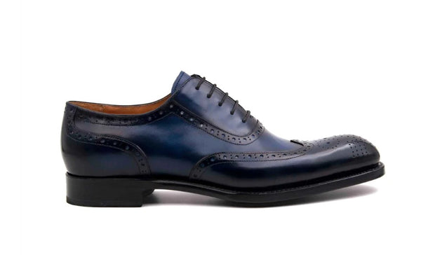Ugo Vasare Calfskin Wingtip Oxford - Navy