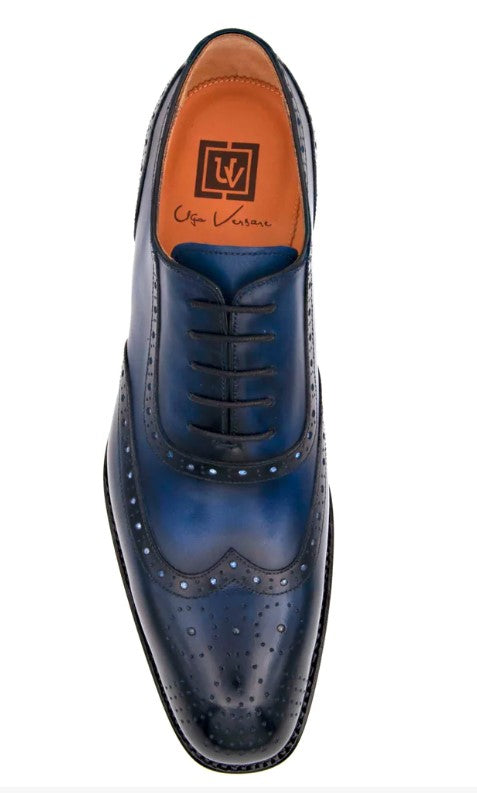 Ugo Vasare Calfskin Wingtip Oxford - Navy