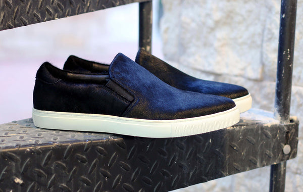 C&E Shoes Carrucci Pony Hair Slip-On - Black