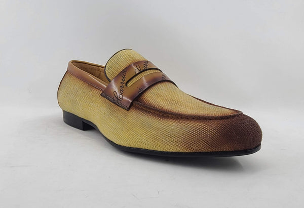 C&E Shoes Canvas Calfskin Loafer - Yellow/Brown