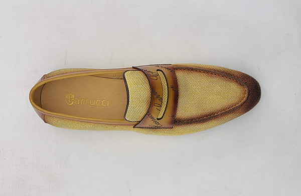 C&E Shoes Canvas Calfskin Loafer - Yellow/Brown