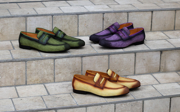 C&E Shoes Canvas Calfskin Loafer - Olive