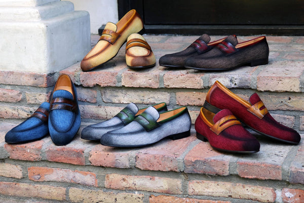 C&E Shoes Canvas Calfskin Loafer - Yellow/Brown