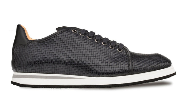 Mezlan Woven Calfskin Oxford - Black