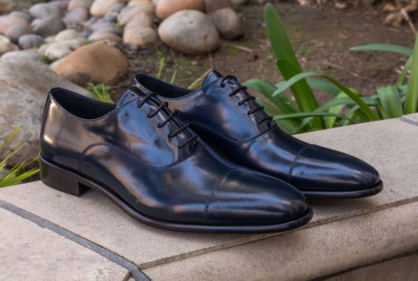 Corrente Cordovan Leather Oxford - Blue