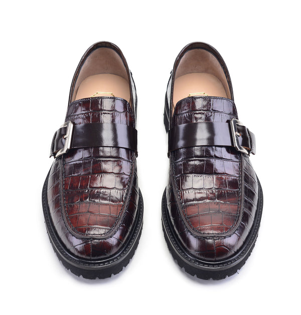 Pelle Crocodile Loafer - Brown