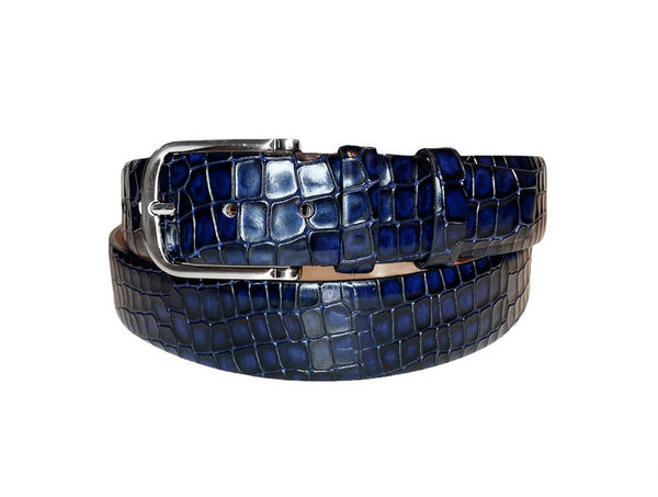 Corrente Calfskin Belt - Navy