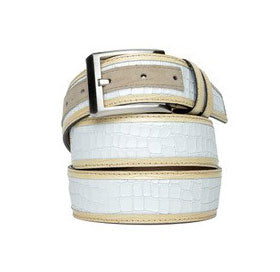 Corrente Exotic Calfskin Sandal - White