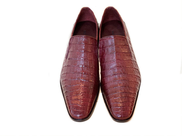 Pelle Exotics Crocodile Loafer - Burgundy