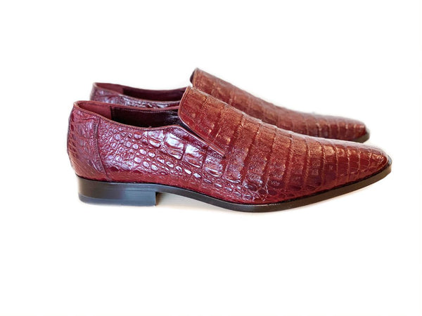 Pelle Exotics Crocodile Loafer - Burgundy