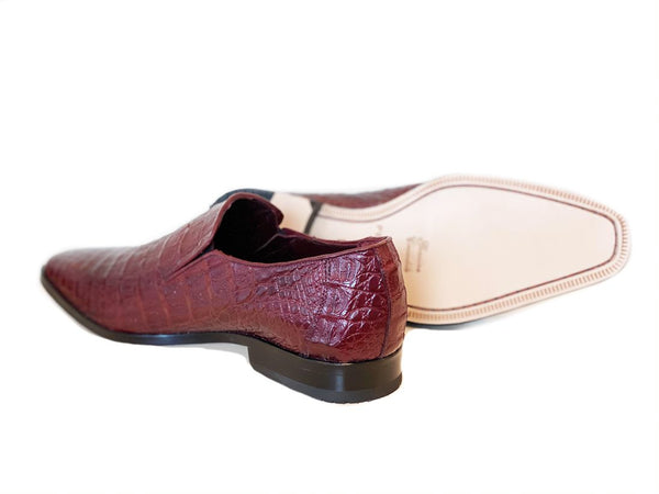 Pelle Exotics Crocodile Loafer - Burgundy