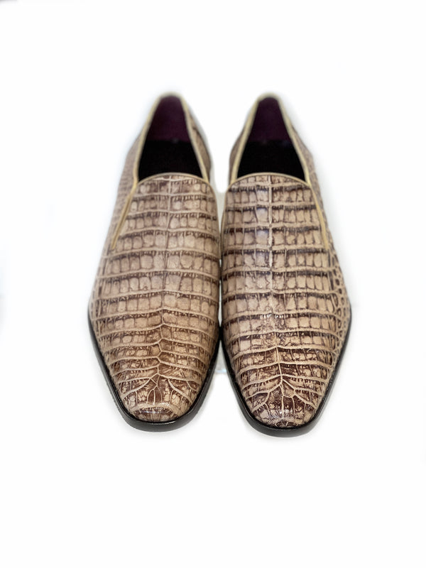 Pelle Exotics Crocodile Loafer - Taupe