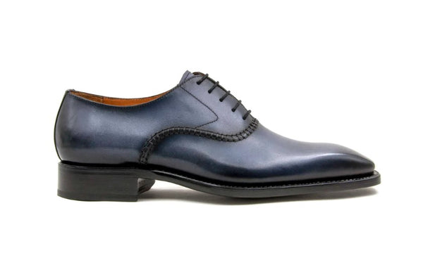 Ugo Vasare "Daniel" Burnished Calfskin Lace-Up Oxford Grey