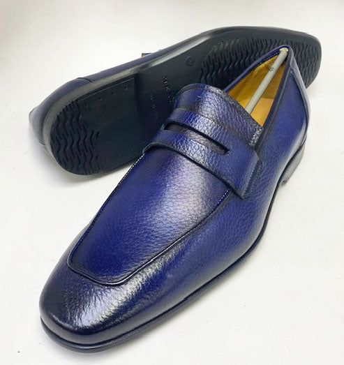 Mezlan Deerskin Penny Loafer - Blue