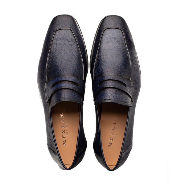 Mezlan Deerskin Penny Loafer - Blue