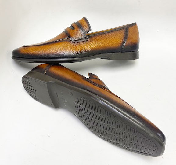 Mezlan Deerskin Penny Loafer - Cognac