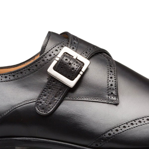 Mezlan Forest Calfskin Monkstrap - Black