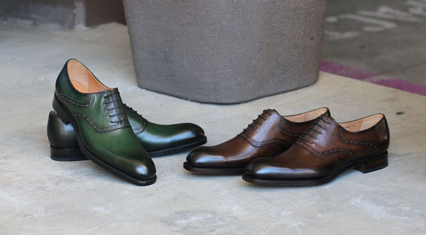 Ugo Vasare "Hudson" Burnished Calfskin Lace-Up Oxford Brown